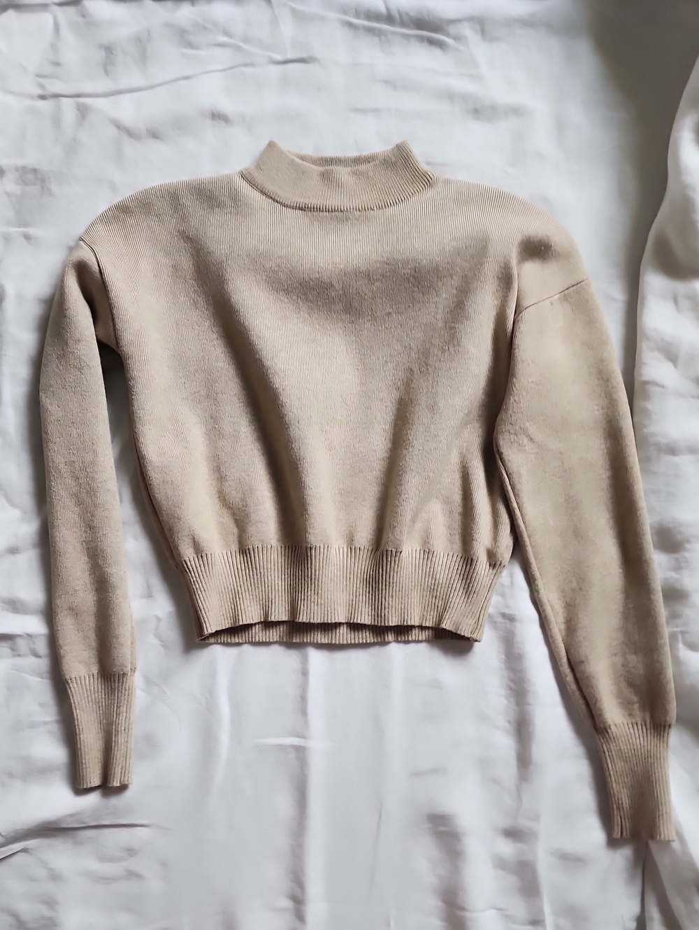 Princess Polly Cropped Beige Turtleneck Sweater